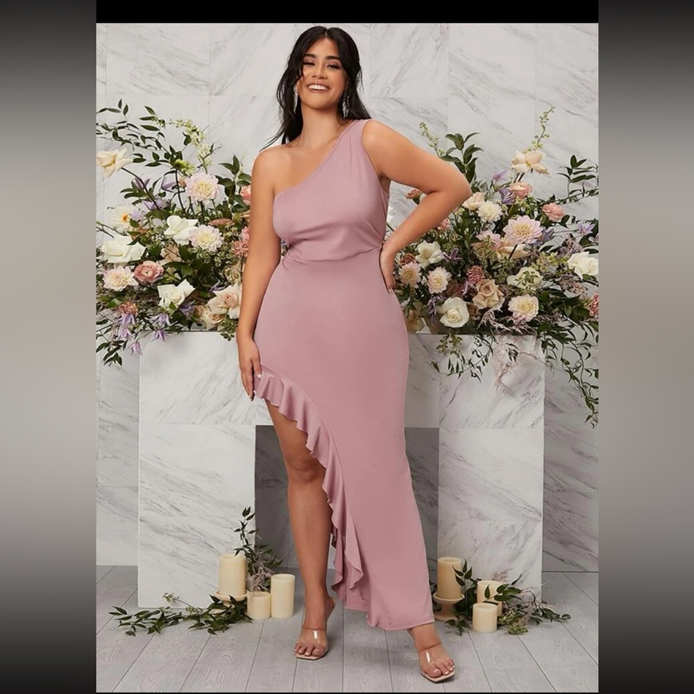 *SALE* SHEIN One Shoulder Ruffle Bridesmaid Dress
